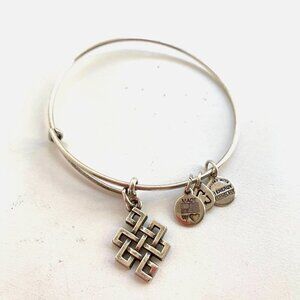 Alex and Ani Endless Knot Charm Bracelet Silver Finish - Expands 2"- 3.5"